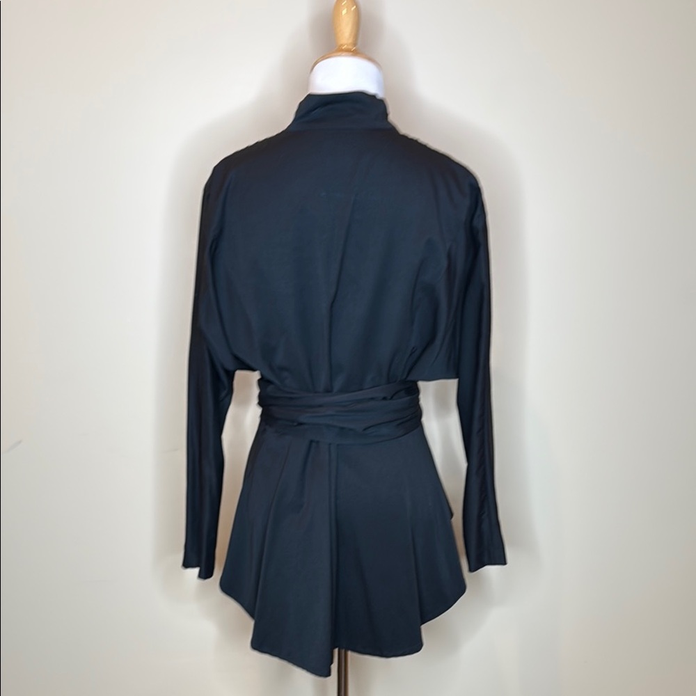 Black Embroidered Button-Up Jacket - Picture 3 of 4